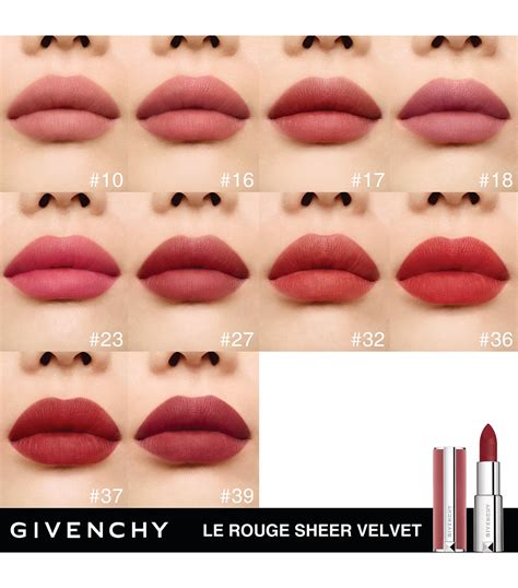 givenchy le rouge sheer velvet matte lipstick|givenchy sheer velvet 27.